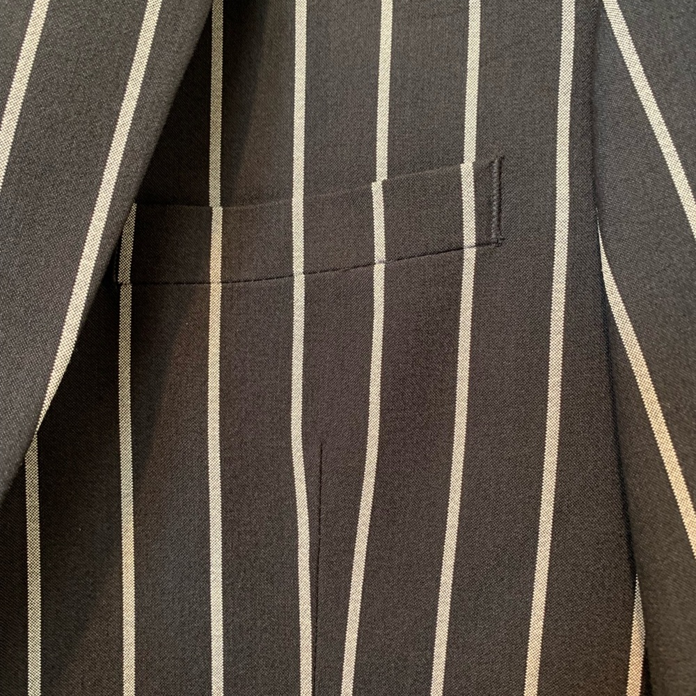 NWOT ASOS Mens Sport Coat / Suit Jacket Black with Pin Stripes Size 42 Regular - Picture 7 of 11
